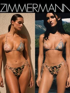 Rare! It’s a SET! Zimmerman tallow bikini set floral print size 4
